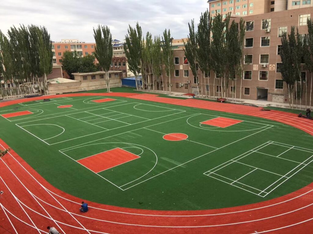 China Artificial Grass Factory Project basket ball China Artificial Grass Manufacturer Project cases