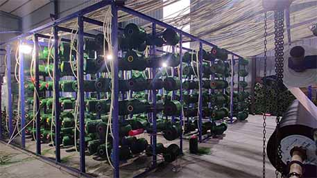 5Processo de fabricação de grama artificial de fio suspenso